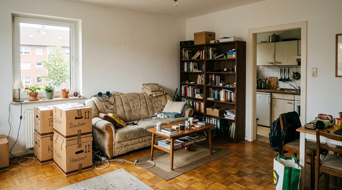 2-Zimmer-Wohnung 50 m² — typischer Hausrat für Entrümpelung