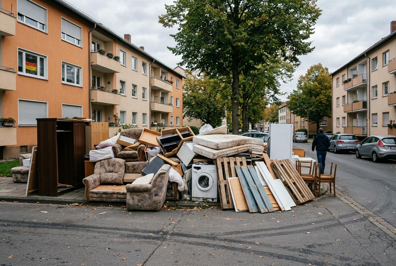 ausgediente Gegenstände vorher - Möbel und Elektrogeräte